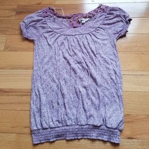 Energie short sleeved lace on the back shirt